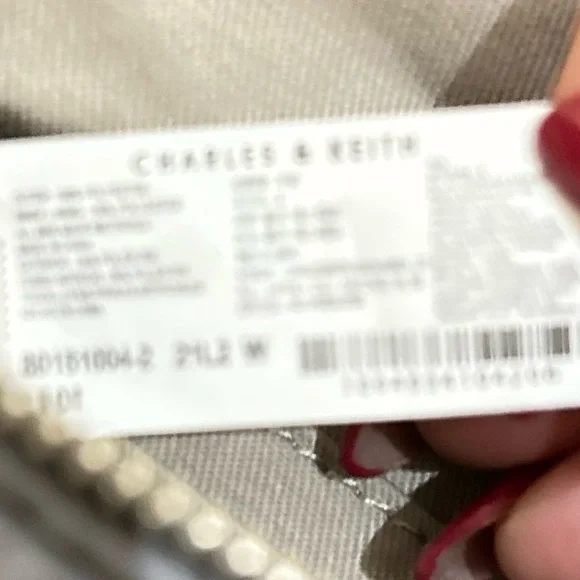 Nwot Charles & Keith Silver & light gray Crossbody Bag chain & leather straps - Picture 12 of 16